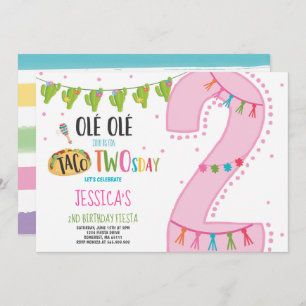 Partido de Twosday do Taco do convite do segundo