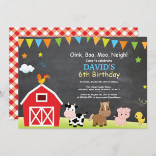 Partido do Barnyard do convite do aniversário da