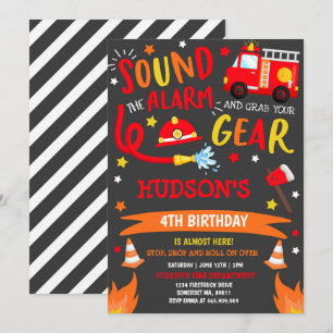 Partido do bombeiro do convite do aniversário do