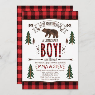 Partido do lenhador do convite do chá de fraldas