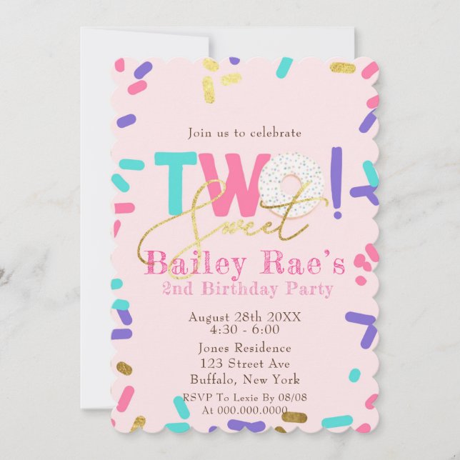 Partido do segundo aniversário Teal Denim Rosquinh (Frente)