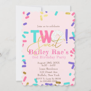 Partido do segundo aniversário Teal Denim Rosquinh