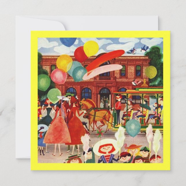 Partido Festivo Retroativo Em Convites De Piqueniq (Frente)