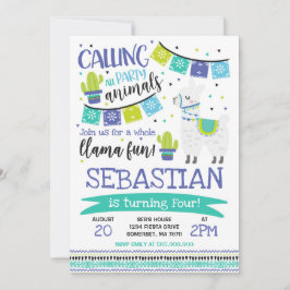 Partido inteiro do divertimento do lama do convite