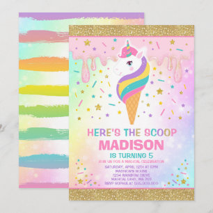 Partido mágico do sorvete do convite do sorvete d