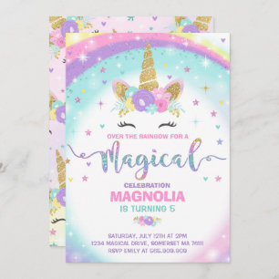 Partido mágico do unicórnio do convite do