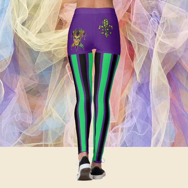 Partido Mardi Gras Belo Rear Vista Leggings Femini (Criador carregado)