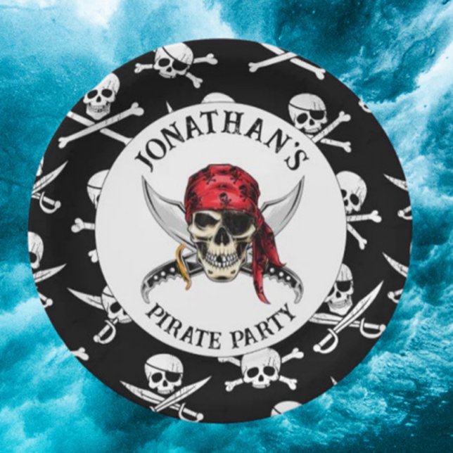 PARTIDO PIRATA Prato de Papel ( Perfect for birthdays and kids’ celebrations)