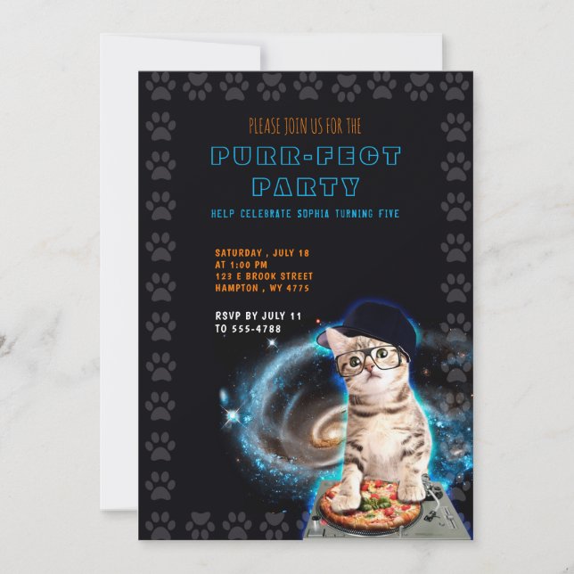 Partido Pur-fect! Convite para Cat Dj (Frente)