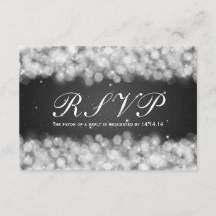 Partido RSVP de Casamento Elegante Preto