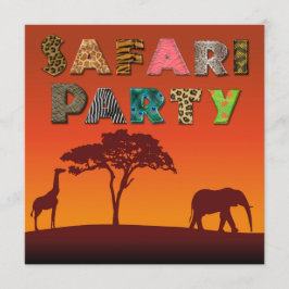 Partido Safari Silhouette Africano - Convite