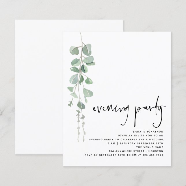 Partido Simples de Casamento Eucalyptus (Frente/Verso)
