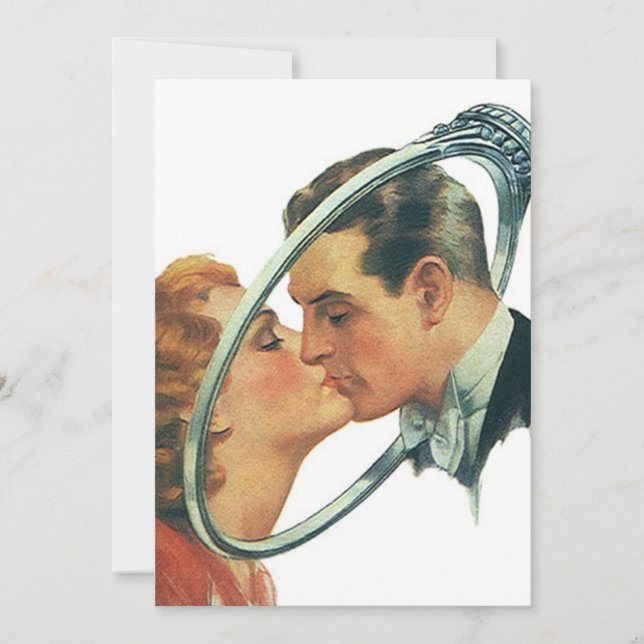 Partido vazio retro do anúncio do noivado do (Frente)