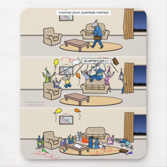 Partidos de surpresa de desmaio Mousepad da cabra (Frente)