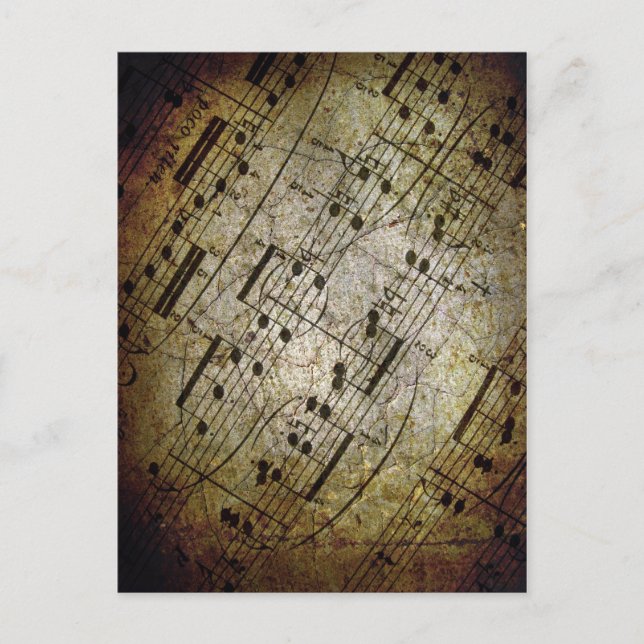 Partitura antiga, notas musicais grunge (Frente)