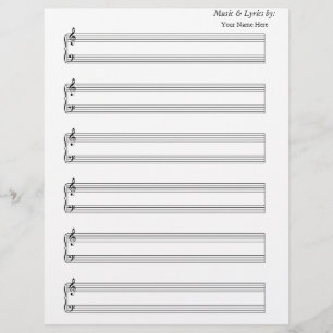 Partitura em Branco Piano 6 Staves