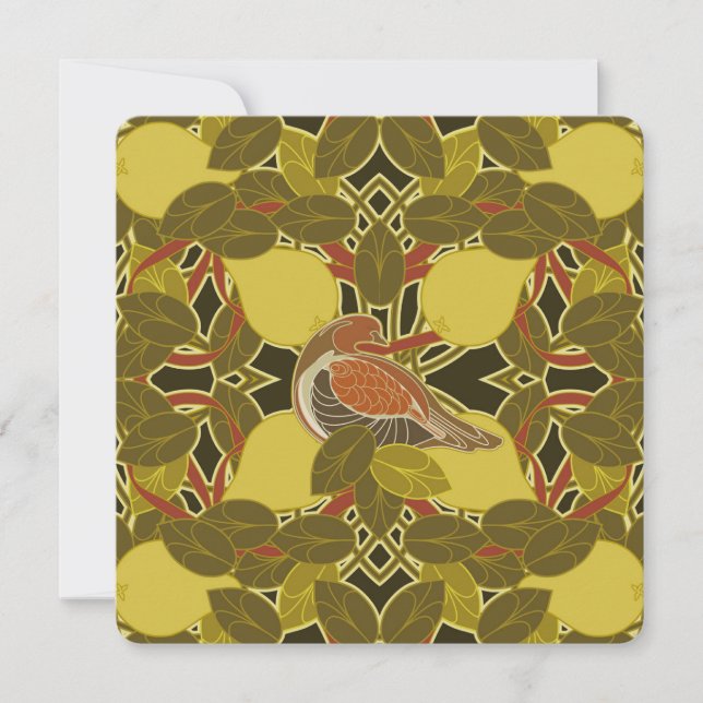 Partucho Em Um Cartão De Saudação De Natal De Pera (Frente)