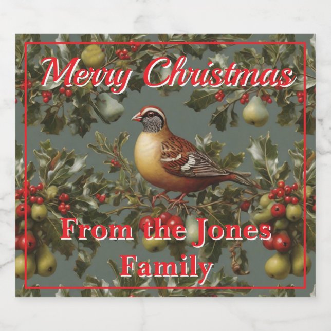 Partucho em uma árvore de pera personalizar (Rótulo Único)