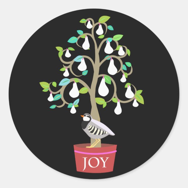 Partucho num adesivo de árvore pera (Frente)