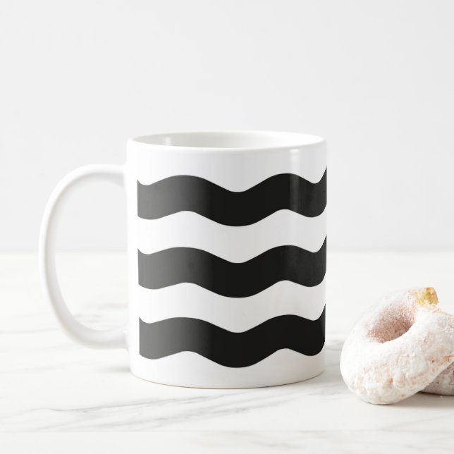 Pás pretas e brancas, legal caneca de café (Com Donut)