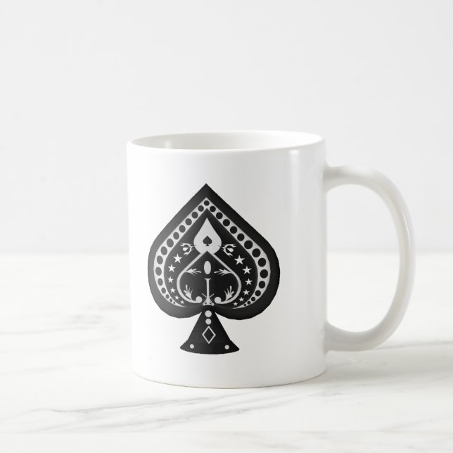 Pás pretas: O póquer carda o terno: Caneca de café (Direita)