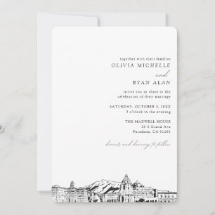 Pasadena Weding Skyline Personalizado Convite