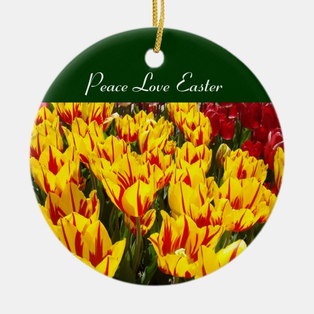 Páscoa Amor Ornamentos de Tulipas Flores Primavera (Frente)