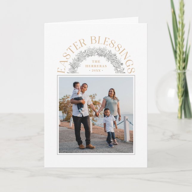 Páscoa Bênçãos Cartão com fotos da Fecha da Fenda  (Frente)