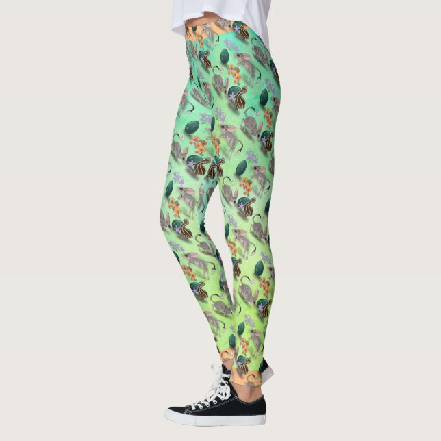 Páscoa Bilby & Australian Flowers Leggings (Esquerda)