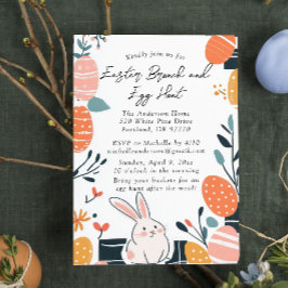 Páscoa Brunch e caçada de ovos Convite Bunny