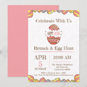 Páscoa Brunch e Convite de festas de caça de ovo