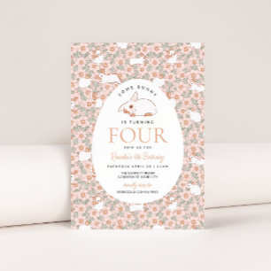 Páscoa Bunny Girls 4º Convite de Aniversário