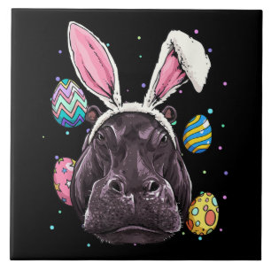Páscoa Bunny Hippo Páscoa Engraçada Hippo Prese