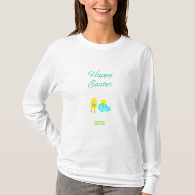 Páscoa Chapéus e Camisa de Manga Longa, de uso fem (Frente)