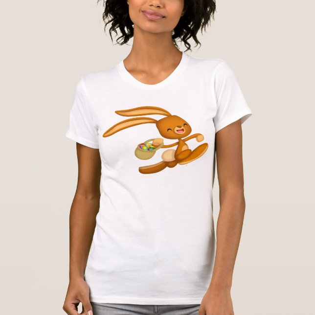 Páscoa coelhinha na camiseta das mulheres de desen (Frente)