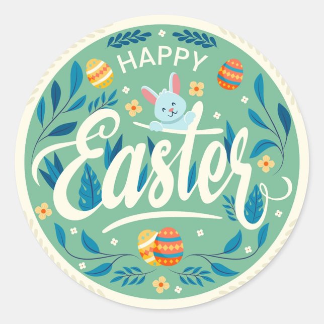 Páscoa com adesivos redondos clássicos de domingo (Festive Holiday Easter Stickers for Gifts!)