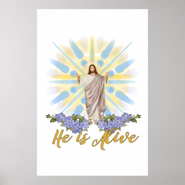 Páscoa Cristã Jesus Ele está vivo Poster (Frente)