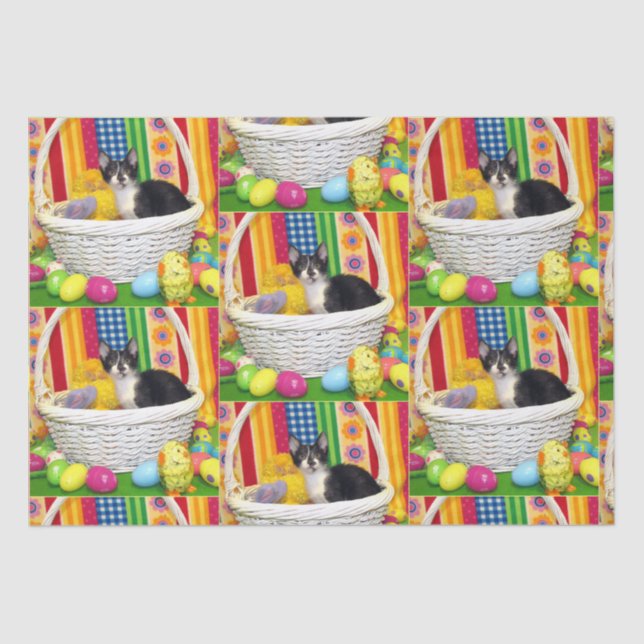 Páscoa de Foxi Moxi - Papel de Tecido Gato/Gato (Frente )