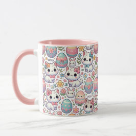 Páscoa de Kawaii - Caneca de Gato - Ovos Gatinhos