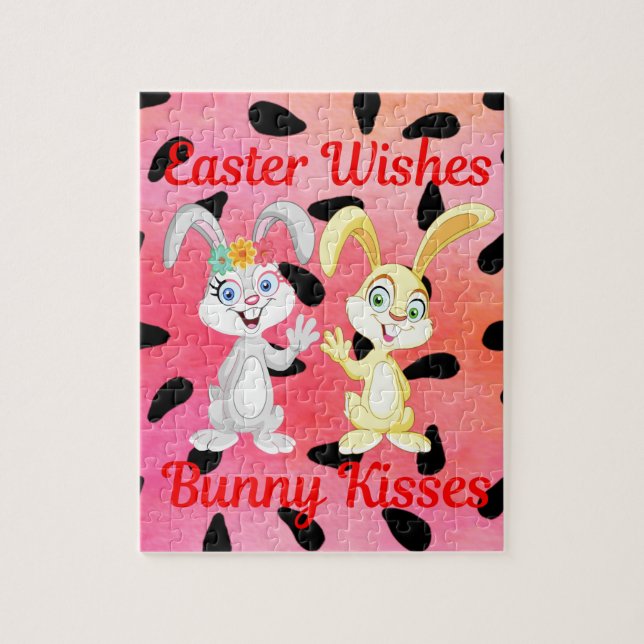 PÁSCOA DESEJA, BUNNY BISSES JIGSAW QUEBRA-CABEÇA (Vertical)