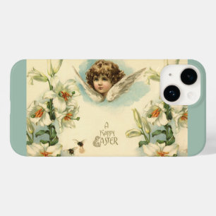 Páscoa do vintage, anjo do Victorian com flores d