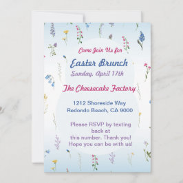 Páscoa E-Vite de Flor Selvagem Pequena - Convite P