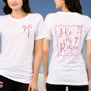 Páscoa Ele é Risen Coquette Arco Matthew 28:6 rosa