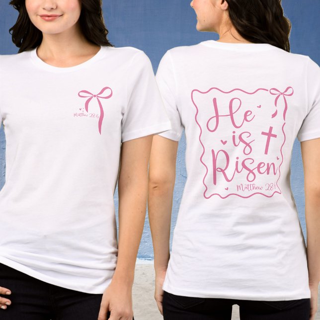 Páscoa Ele é Risen Coquette Arco Matthew 28:6 rosa (Criador carregado)