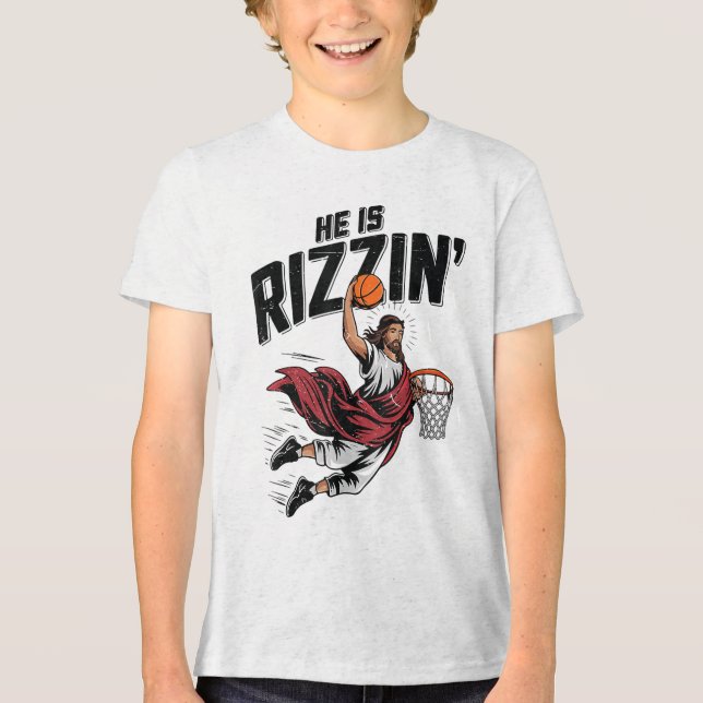 Páscoa Ele É Rizzy Jesus, Cristão De Basquete Você (Frente)