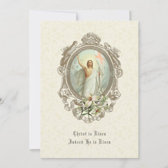 Páscoa Elegante, ressurreição de Pascha Jesus Lily (Frente)