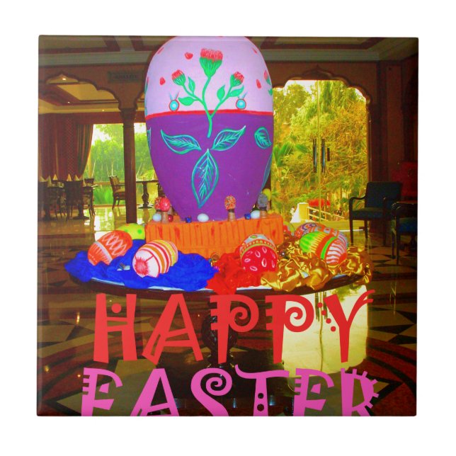 Páscoa Festiva Joyful Springtime Ovos Coloridos (Frente)