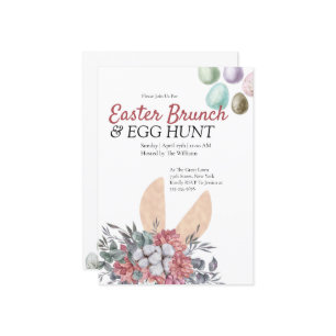 Páscoa Floral Brunch Convite Para Caça De Ovo