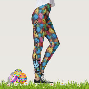 PÁSCOA Leggings Bunny Egg Yoga Pants Mulheres