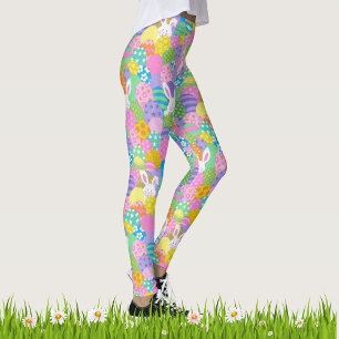 PÁSCOA Leggings Bunny Egg Yoga Pants Mulheres